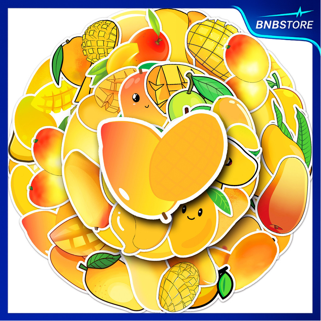 🍀ส่งจากไทย🍀 50ชิ้น สติกเกอร์ผลไม้ มะม่วง mango cartoon fruit sticker พร้อมส่ง