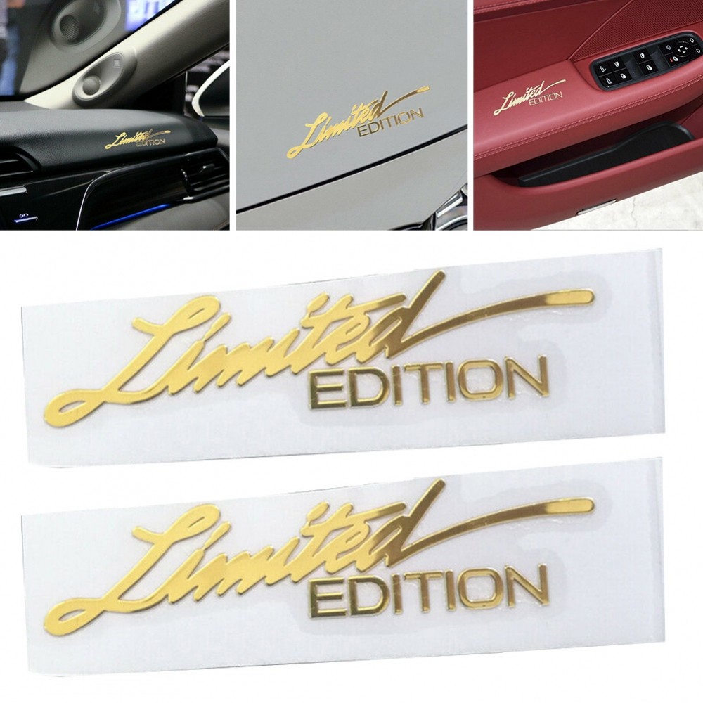 2x 3D Gold Limited Edition โลโก้ป้ายสัญลักษณ์สติ๊กเกอร์โลหะรูปลอกอุปกรณ์เสริมในรถยนต์