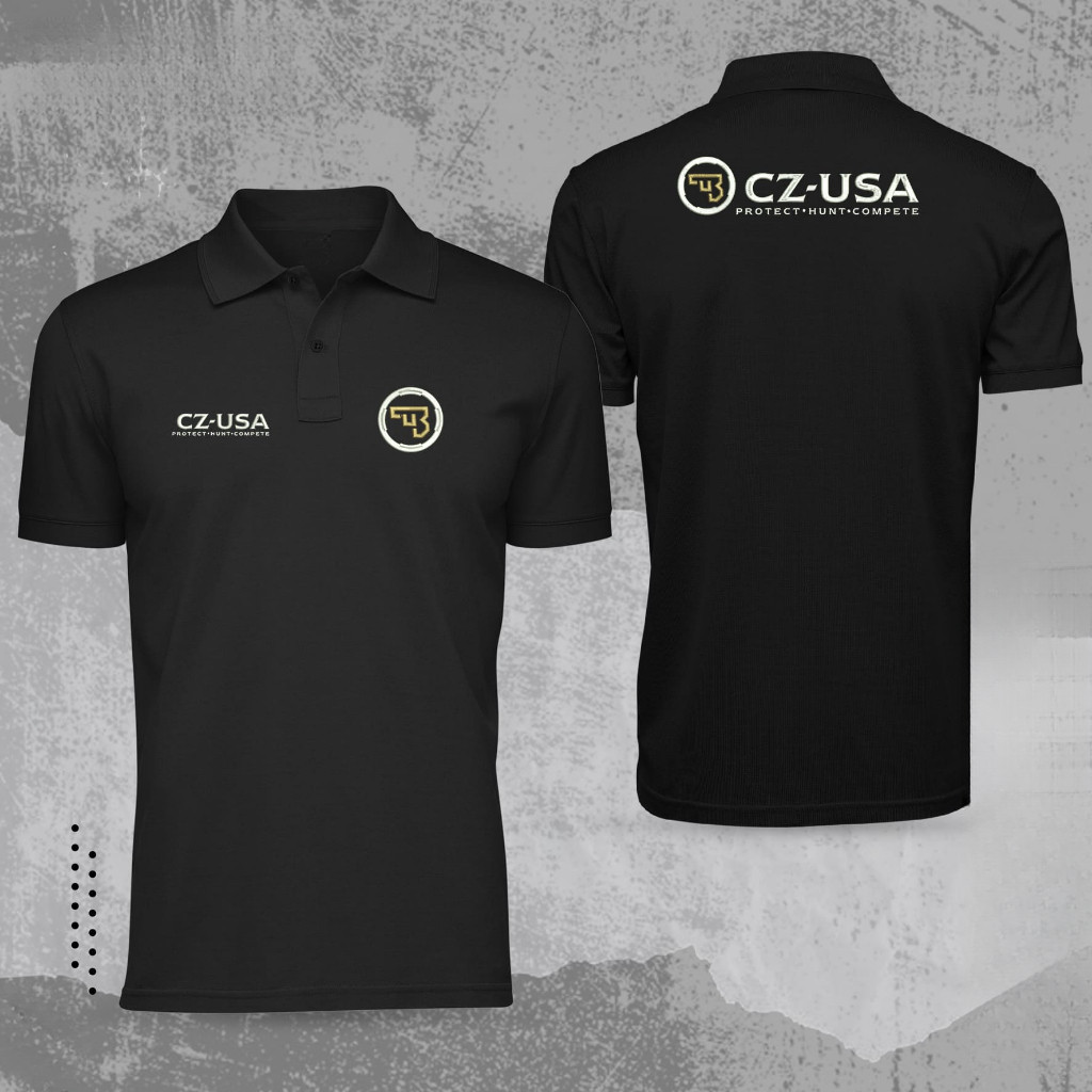 เสื้อโปโลลายโลโก้ CZ-USA ผ้าคอตตอนนุ่มสวมใส่สบาย ชายหญิงใส่ได้ เหมาะกับกิจกรรมกลางแจ้ง S-3XL