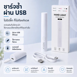 MEFA โคมไฟยูวีเล็บ Mini พกพา โคมไฟอบแห้งเร็ว 8 วินาที,3W UV LED เครื่องเป่าเล็บเครื่องสําหรับ