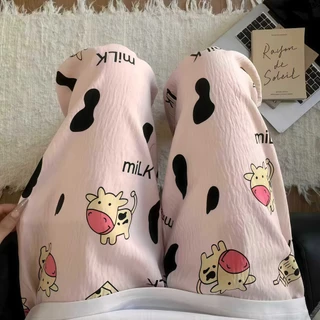 PILLOW TALK กางเกงขายาวผู้หญิง กางเกงนอนใส่สบาย 🌷 ทรงสวยมาก ผ้านิ่ม ใส่สบาย พร้อมส่ง W257