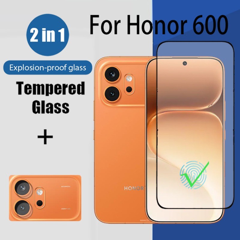 2 in 1 ฟิล์ม Honor 600 ป้องกันหน้าจอ สำหรับ กระจกนิรภัยสําหรับ สำหรับ Honor 400 Lite 200 สมาร์ท 5G H