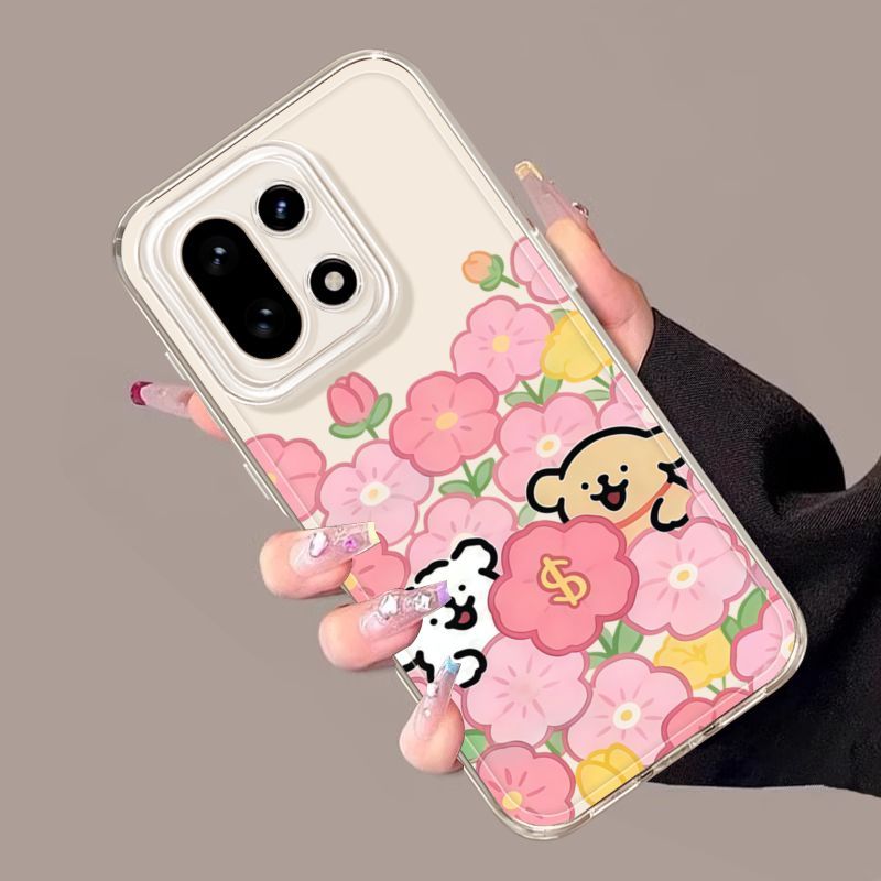 ดอกไม้ลูกสุนัขเหมาะสําหรับ OnePlus 15T เคสโทรศัพท์สไตล์ใหม่ 1Plus 15 โปร่งใสกันกระแทก 13T รวมทุกอย่า