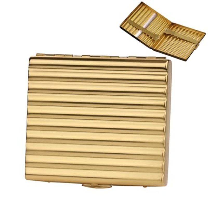 Chrome Plated Cigarette Case - Holds 20 King Size Cigarettes (85mm/3.3in), Portable Cigarette Box El