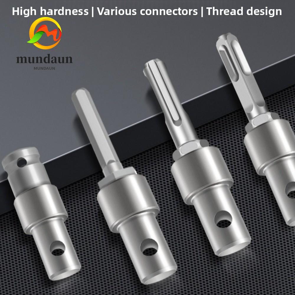 MUNDAUN อะแดปเตอร์ดอกสว่าน, ด้ามจับกลม Square Handle Garden Drill Adapter Connector, ประแจไฟฟ้า Auger แบบพกพาสําหรับสว่านไฟฟ้า