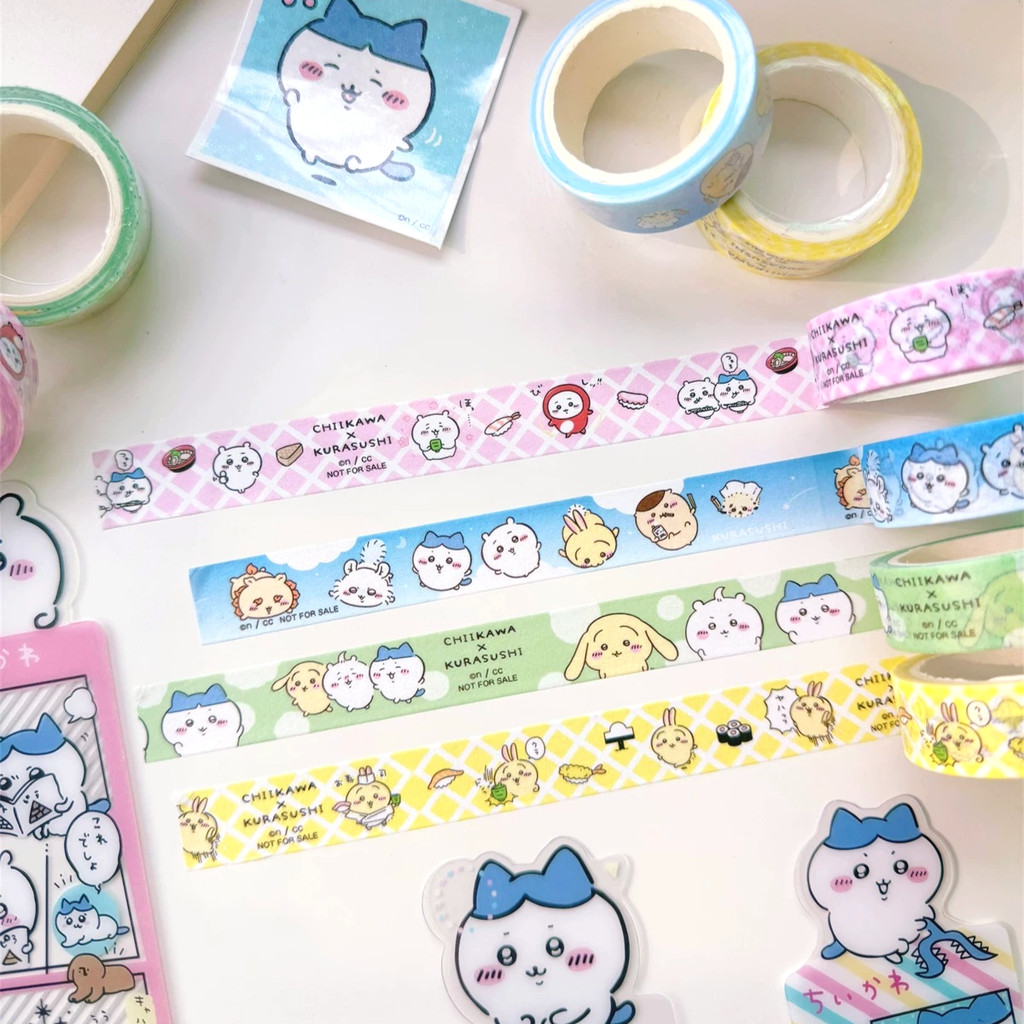 5 เมตร/ม้วน Chiikawa สติกเกอร์เทป Washi Tape DIY สมุดภาพตกแต่ง