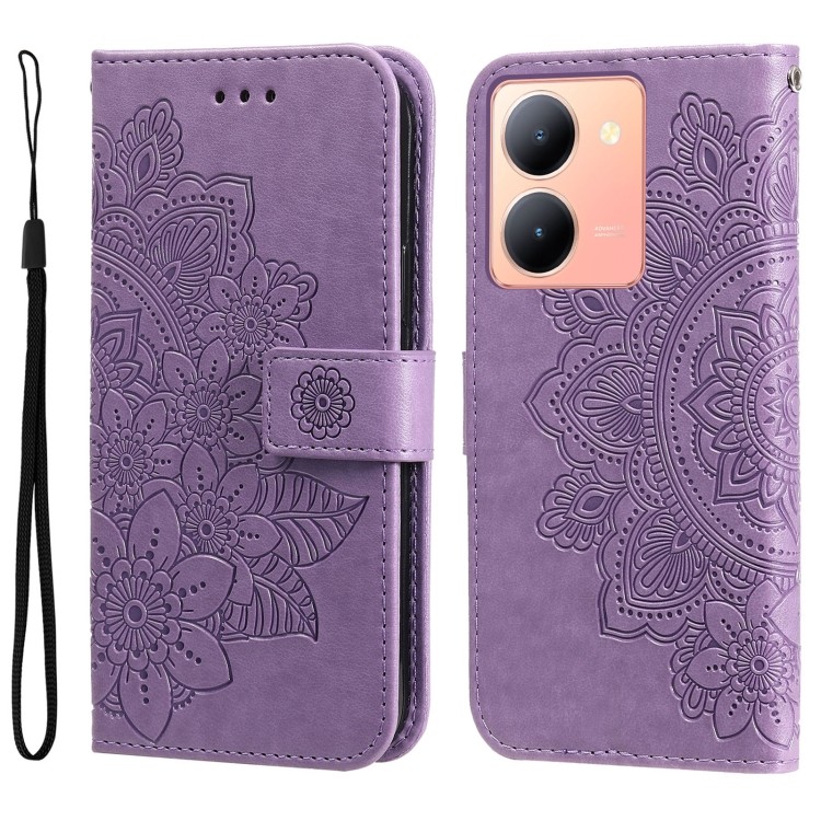 ถึงจัดส่ง Seven-กลีบดอกไม้ลายนูนหนังเคสโทรศัพท์สําหรับVivo Y500 Pro 5G/vivo X300 Pro/vivo V60 Lite 4