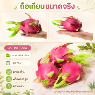 แก้วมังกรปลอมเหมือนจริง ผลไม้จำลองพร็อพถ่ายรูป ตกแต่งร้านผลไม้ คาเฟ่ บ้าน ห้าง ซุ้มโชว์สินค้า ดูสดใหม่ตลอดวัน