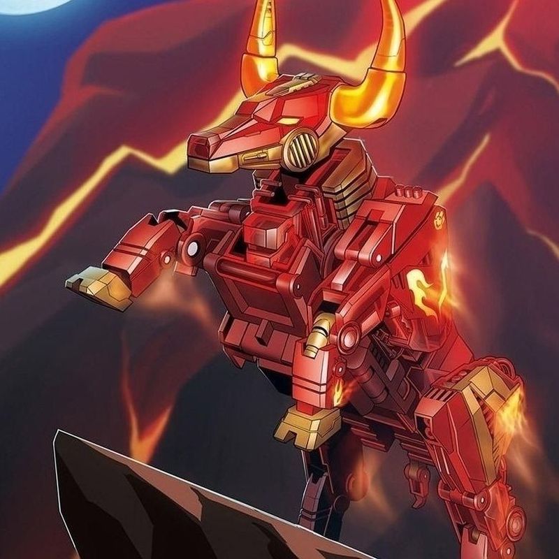 Niu Flaming Heat Mark to S Beast Box Red Armor Movable อินเทรนด์เครื่องสัตว์ทํามือ 52TOY ราคาถูก Shopee Lazada