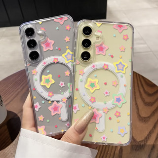 เคส แม่เหล็ก For Samsung A56 5G A37 A17 A57 A07 S26 Ultra A16 A36 A06 A55 A15 A26 A54 A35 S25 S24 FE เคสแม่เหล็กใสรูใหญ่