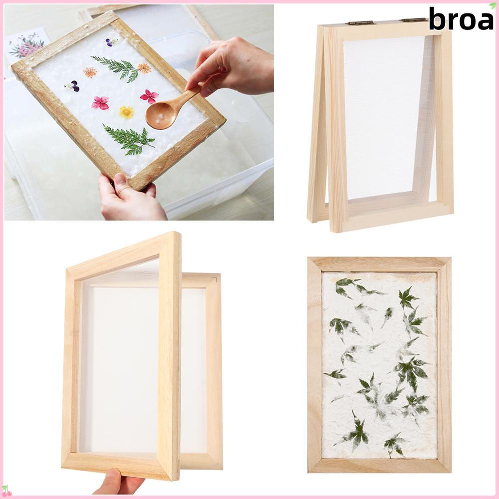 BROA การทํากระดาษ Mould Frame หน้าจอการทํากระดาษงานฝีมือไม้การเรียนรู้หลายขนาด
