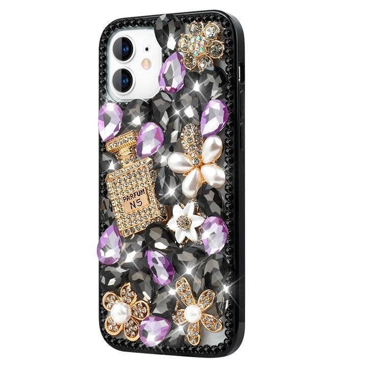 Perfume Bottle Phone Case ( Black & Purple )- พร้อมโซ่ FKRP