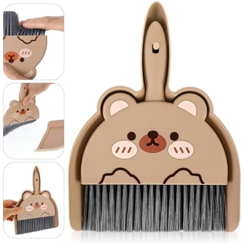 Ouligay Portable Hand Broom and Dustpan Set,Cute Mini Broom and Dustpan Set with Durable Brush,Light