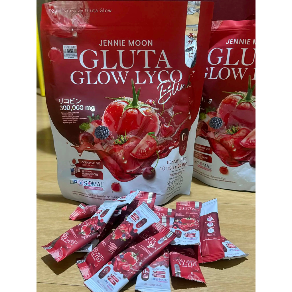 JENNIE MOON Gluta Glow Lyco Blink 300,000 mg I 30 Sachets/Pack - High Lycopene Coenzyme Q10 Liposoma