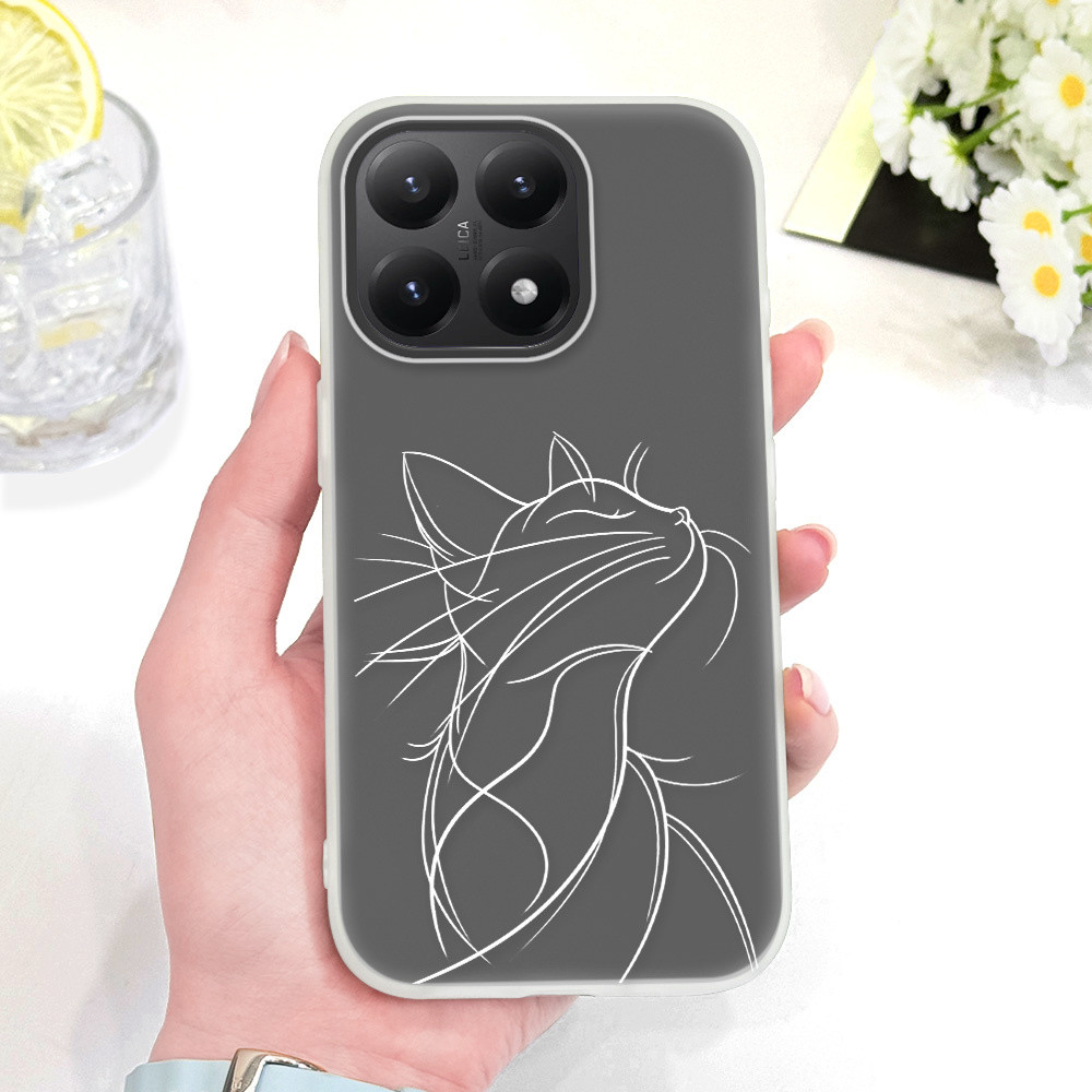 Proud Line Catเคสโทรศัพท์สําหรับXiaomi 15T 14T Poco X5 F5 M5S X3 M3 Pro NFC 4G 5GฝาครอบสีCandy