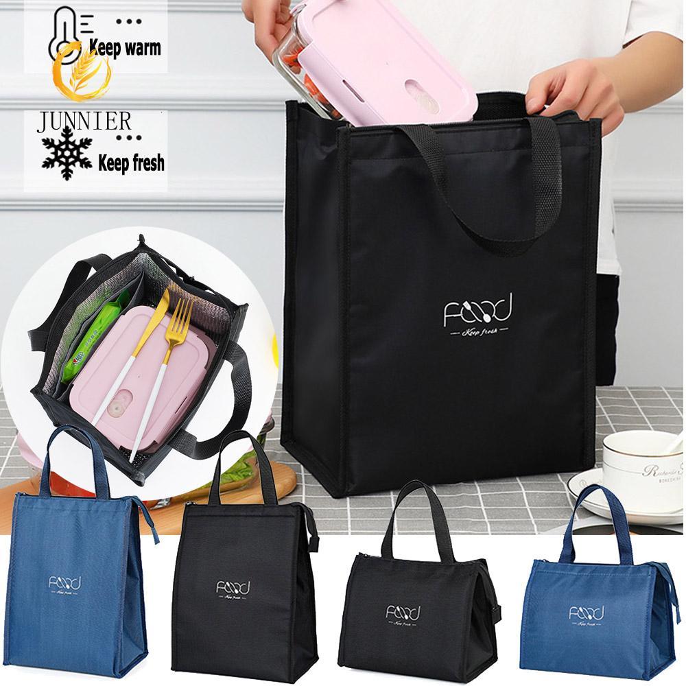 JUNNIER กระเป๋าเก็บความเย็น กระเป๋าถือ Hand Zip สีกรมท่า กระเป๋าปิคนิคสําหรับเดินทางสํานักงาน