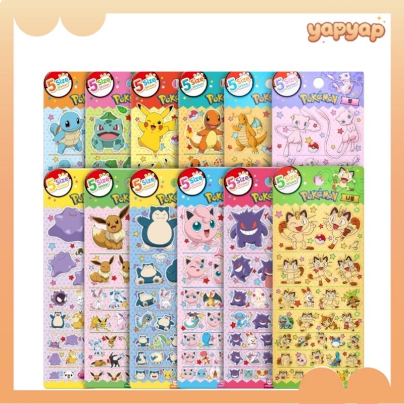 [POKEMON] 2026 NEW 5-Size Sticker FIVE SIZE Epoxy Deco Sticker Charmander/Ditto/Snorlax/Eevee