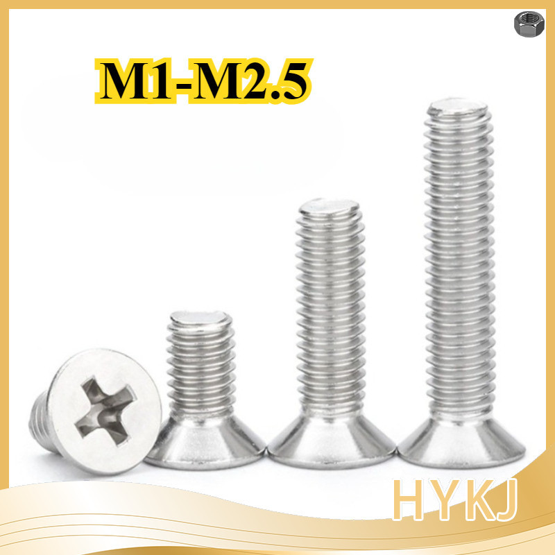 304 SUS GB819 skru /Screw Flat Head Phillips /Countersunk Screw M1/M1.2/M1.4/M1.6/M2/M2.5DGhongyu1
