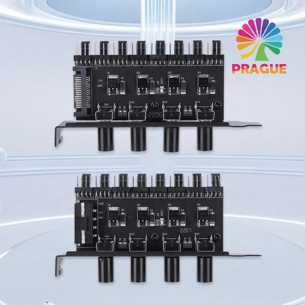 PC แชสซีพัดลม Hub SATA/4 Pin อะแดปเตอร์ 8 ช่องพัดลม PC Hub 4 Knob Cooler Fan