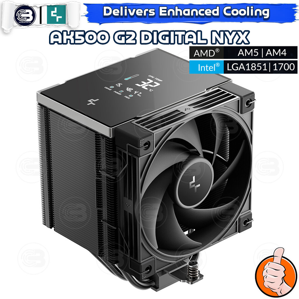 [CoolBlasterThai] DeepCool AK500 G2 DIGITAL NYX CPU Cooler (LGA1851/AM5 Ready)