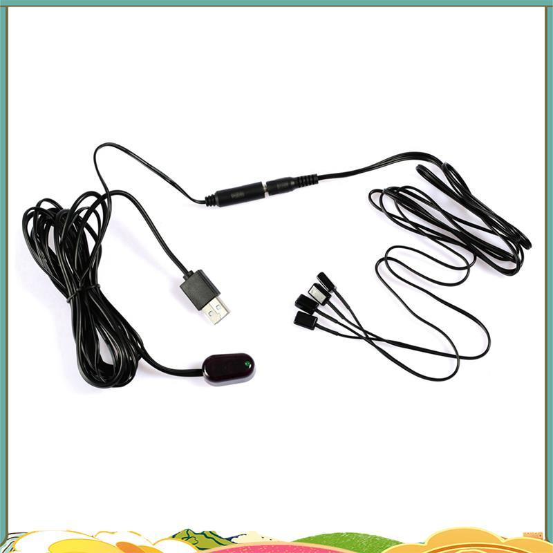 IR Extender 1 PC IR Receiver + 4 PC IR Emitter Emitters Repeater Kit อินฟราเรดระยะไกล USB Adatper