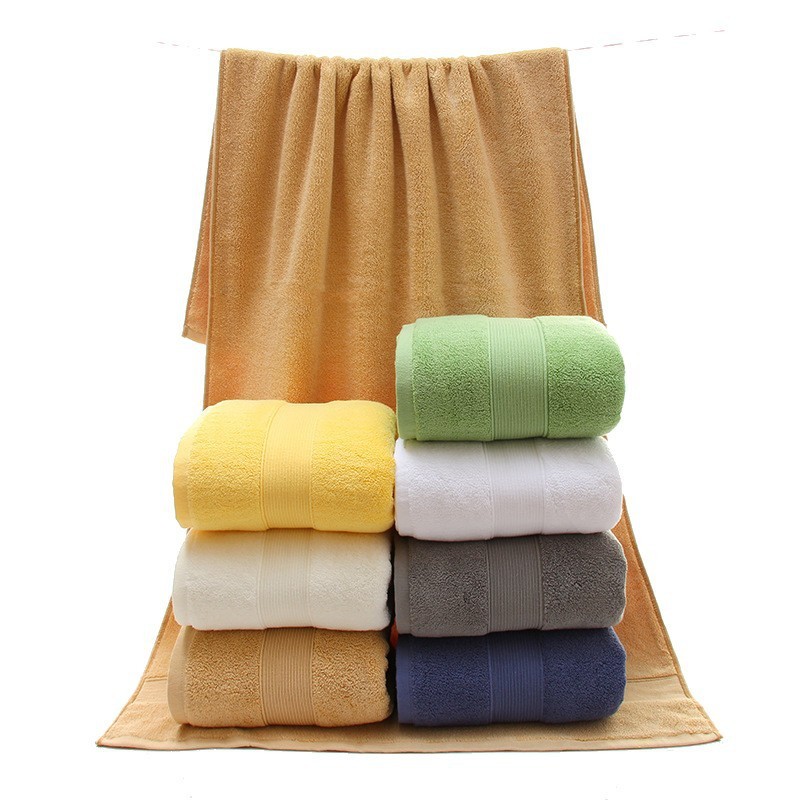 【Ready Stock】 Bath Towel Cotton Thickened Combed Cotton Bath Towel Water-Absorbing Bath Big Towel Co