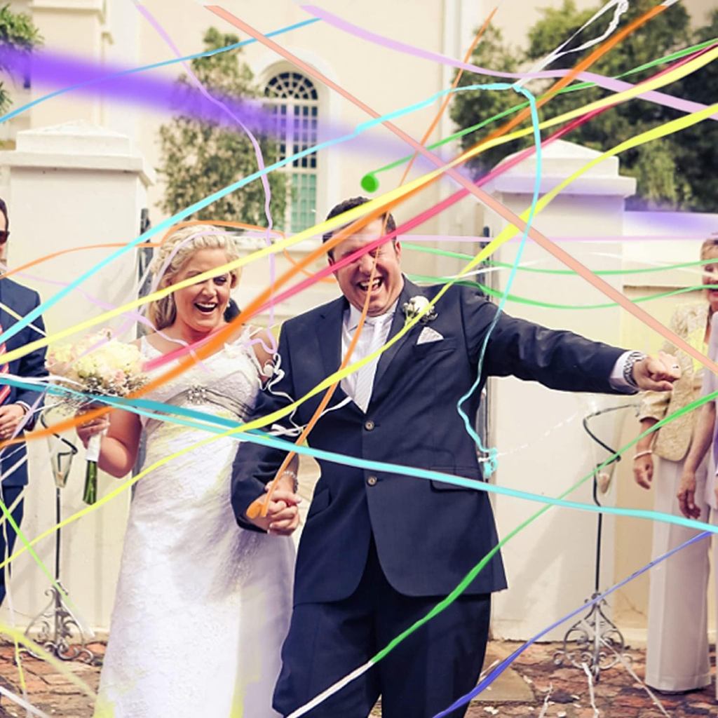 BATTIFE Streamers Poppers - Hand Throw Confetti Poppers, No Mess กระดาษแครกเกอร์สําหรับฉลองงานแต่งงา