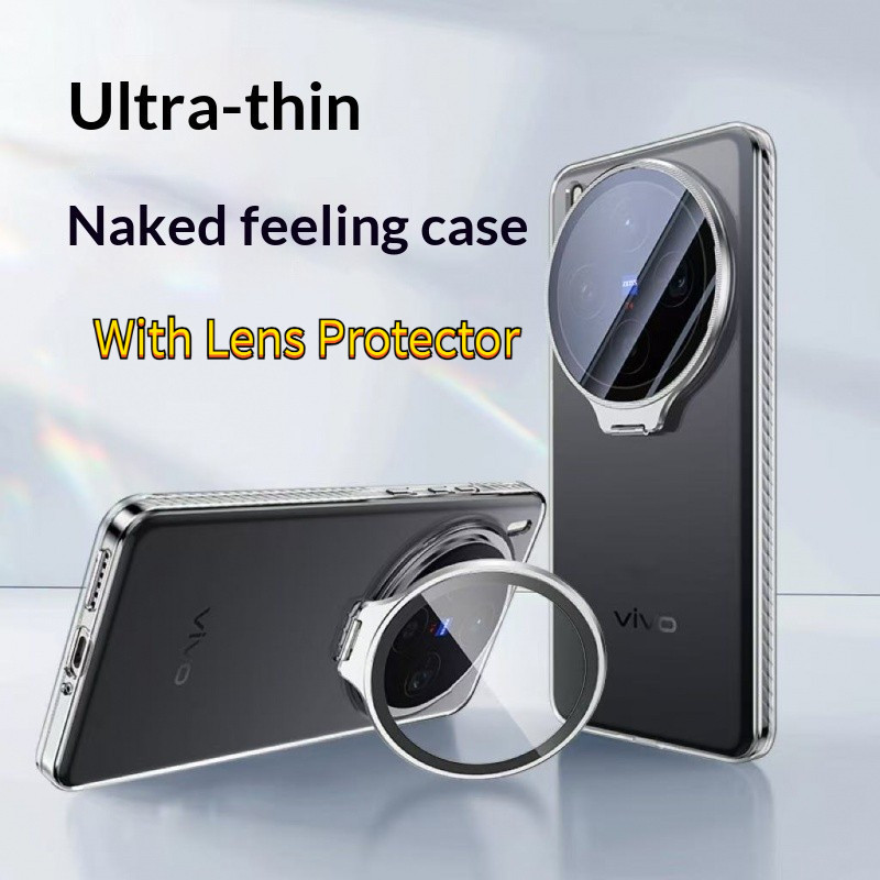 หรูหราเรียบง่ายคริสตัลใสที่มองไม่เห็นวงเล็บเคสโทรศัพท์สําหรับVIVO X300 Ultra X300 Pro X300S X200 Ultra X200 Proเลนส์ป้องกันฮาร์ดอะคริลิกันกระแทกปกหลัง