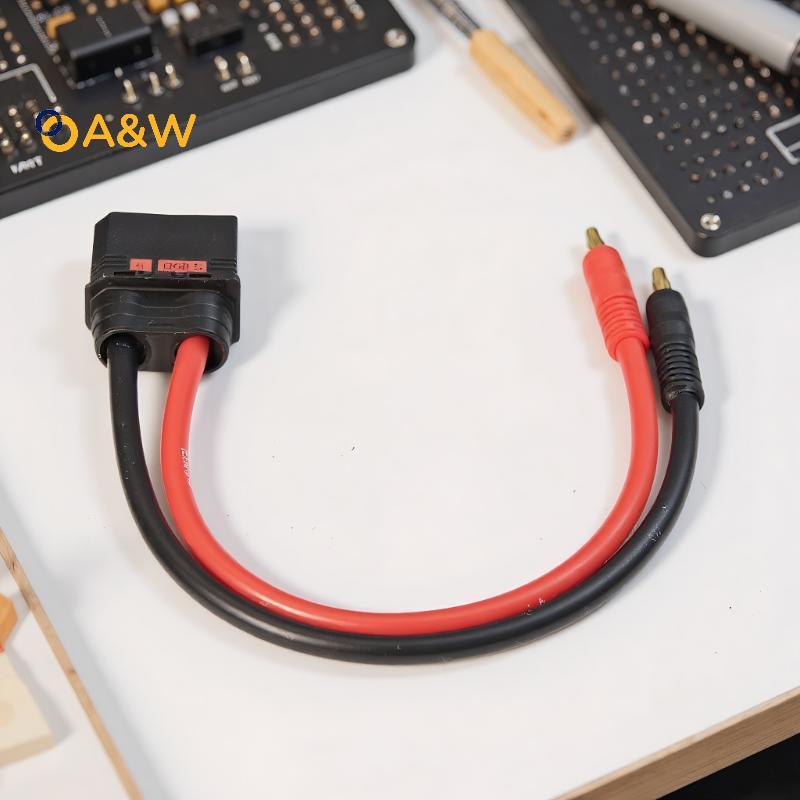 A&W ชาย 4 มม.Bullet Banana Plug สายชาร์จ 10AWG 30 ซม. QS8 Heavy Duty สายชาร์จตะกั่ว