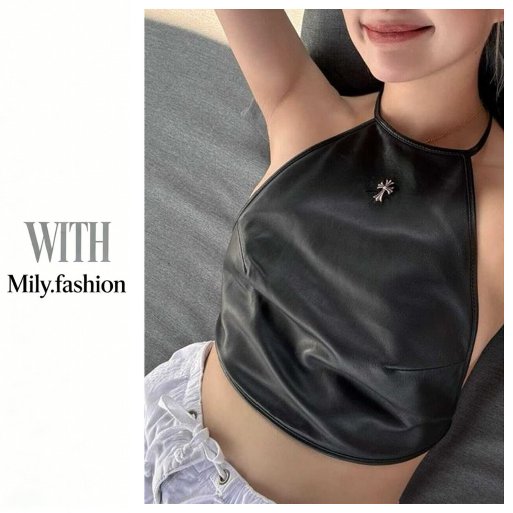 Milyfashion Pure Desire Cross Halter Neck Cross Strap Sling Belly Pocket Slim-fit