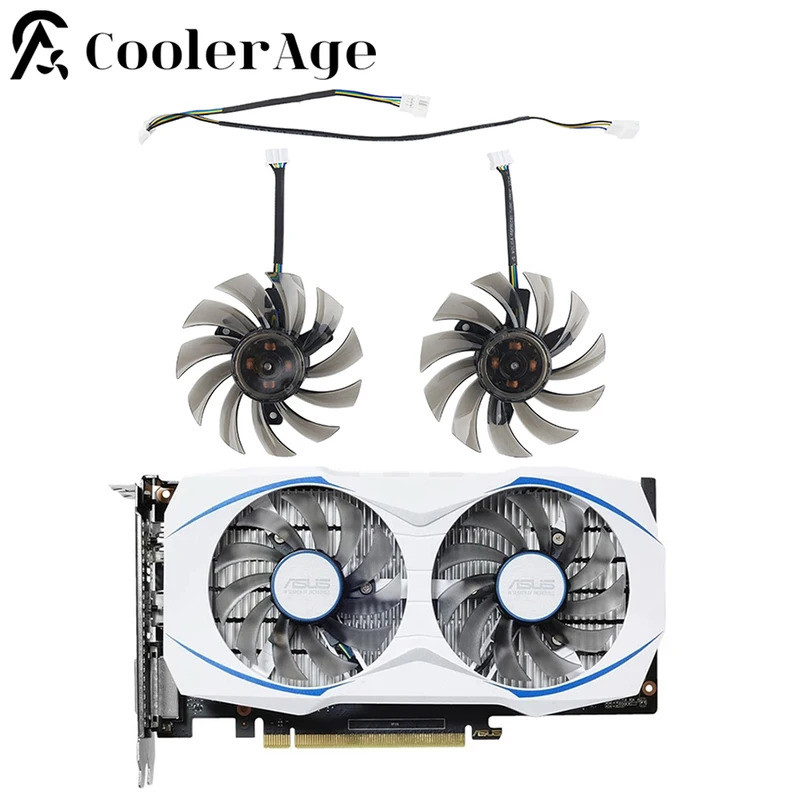 การ์ดพัดลมสําหรับ ASUS GTX 1050 Ti 760 660 750 Ti R7 260X 75 มม.PLD08010S12H กราฟิกการ์ดเปลี่ยนพัดลม