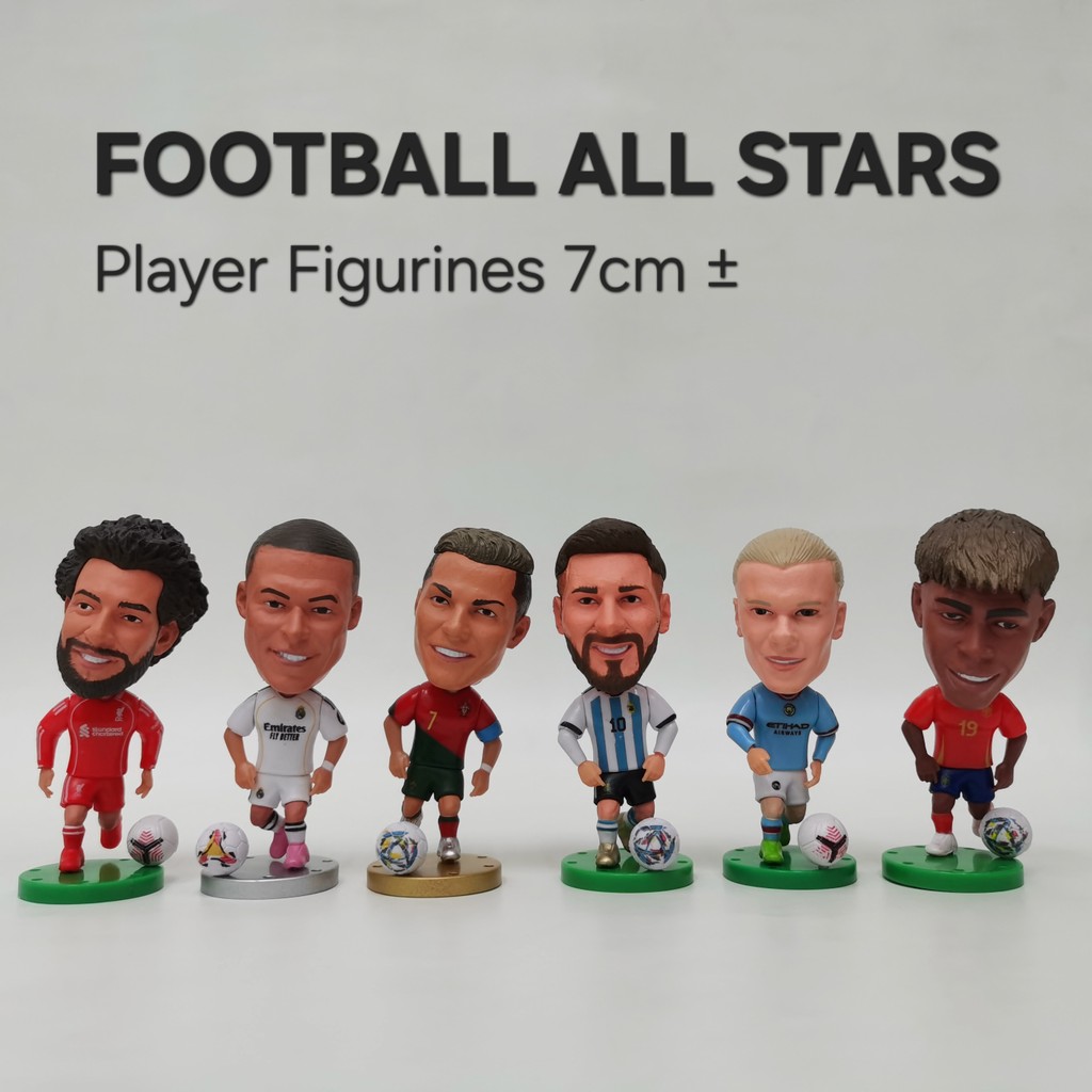 Figur mini bola sepak All Stars Football Player Soccerwe World Cup Messi Ronaldo Mbappe Yamal Action