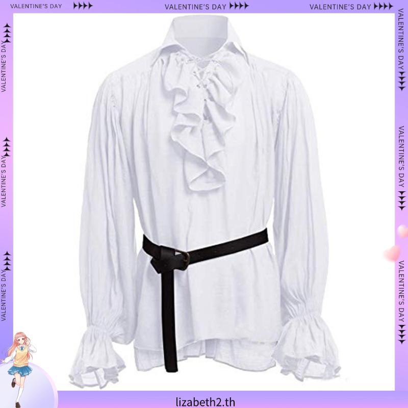เสื้อยืดแขนยาว คอสเพลย์ Renaissance Pirate 18th Century Duke สําหรับผู้ชาย