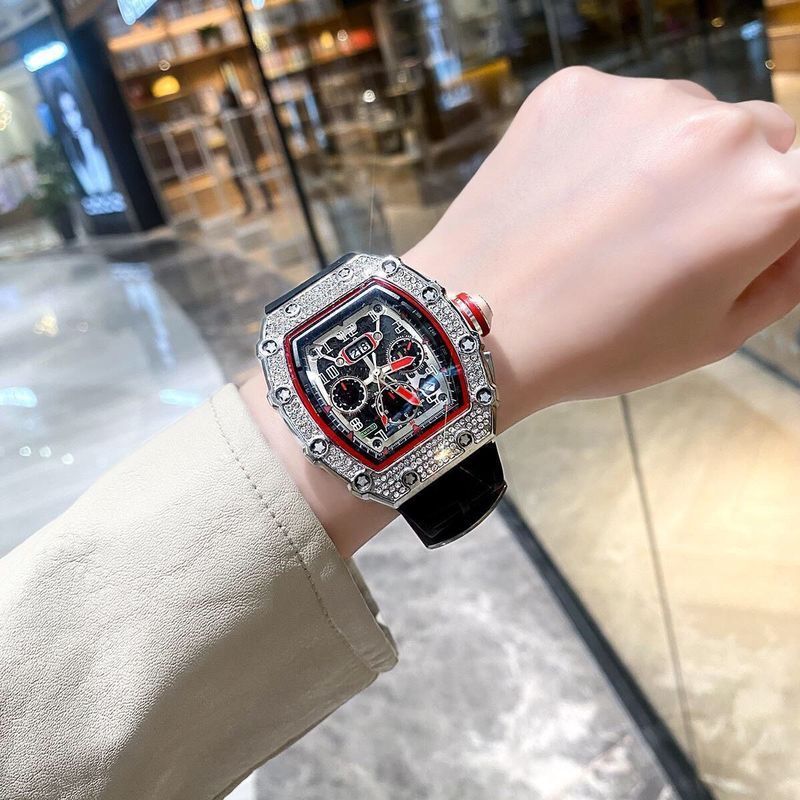 แฟชั่น Barrel-Shaped Multi-Function นาฬิกาอัตโนมัตินักเรียนชาย Tritium Gas Ten Major