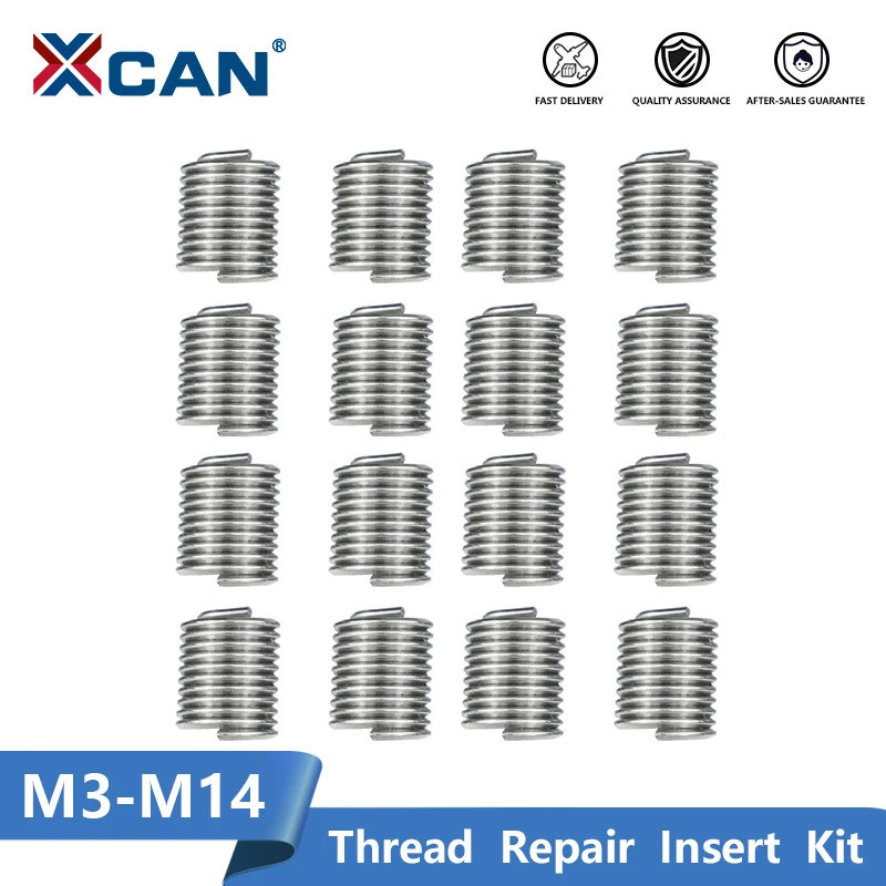 HB 20pcs XCAN ด้ายเงินซ่อมใส่ชุด M3-M14 1.5D-2.0D สแตนเลสซ่อมเครื่องมือ 10-20pcs สําหรับฟื้นฟูเสียหา