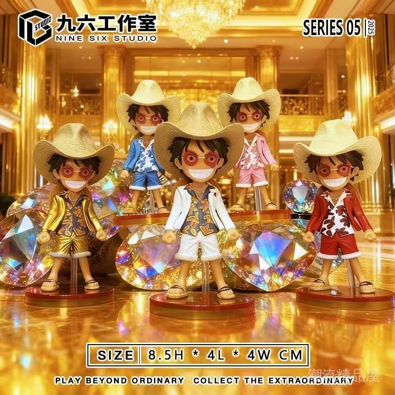 ใหม่ One Piece wcf Golden Luffy 5 ตัวเลข 96 ที่กําหนดเองหมวกฟาง Luffy สีขาว Luffy ชุด Luffy