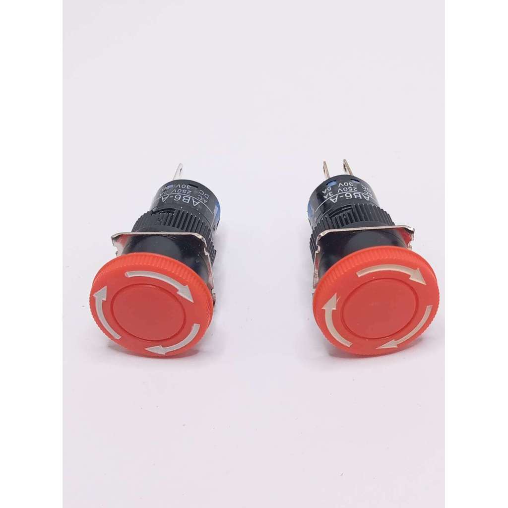 ของดี! Newแท้ Emergency Stop Push Button Switch 16mm  สวิตช์ปุ่มหยุดฉุกเฉิน AC 250V 3ขา 6ขา สวิตซ์ดอ