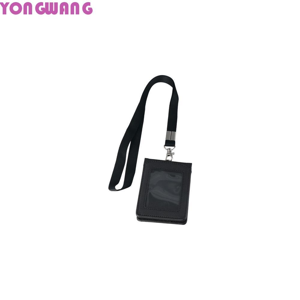 YONGWANG66HR Badge Holder แฟชั่นพับกระเป๋าเหรียญสายคล้องคอสํานักงานโรงเรียนอุปกรณ์ธุรกิจรถบัสการ์ด