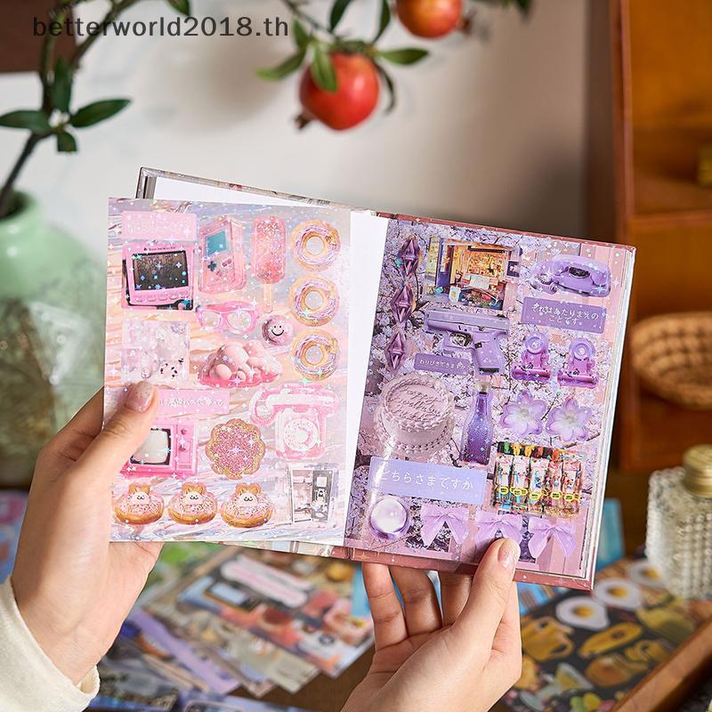 [bet] 45 แผ่น Ins อาหารน่ารักแล็ปท็อปสมุดภาพ Journal Kawaii Stiers Vintage ญี่ปุ่น Die Cut ตกแต่ง St