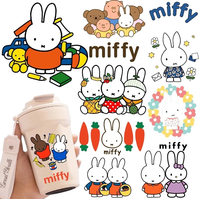 Miffy การ์ตูนคริสตัล UV Transfer พิมพ์สติกเกอร์พิมพ์เย็นสติกเกอร์กาวกันน้ําโปร่งใส DIY ถ้วยฉนวนเคสโทรศัพท์และสติกเกอร์สร้างสรรค์อื่นๆ
