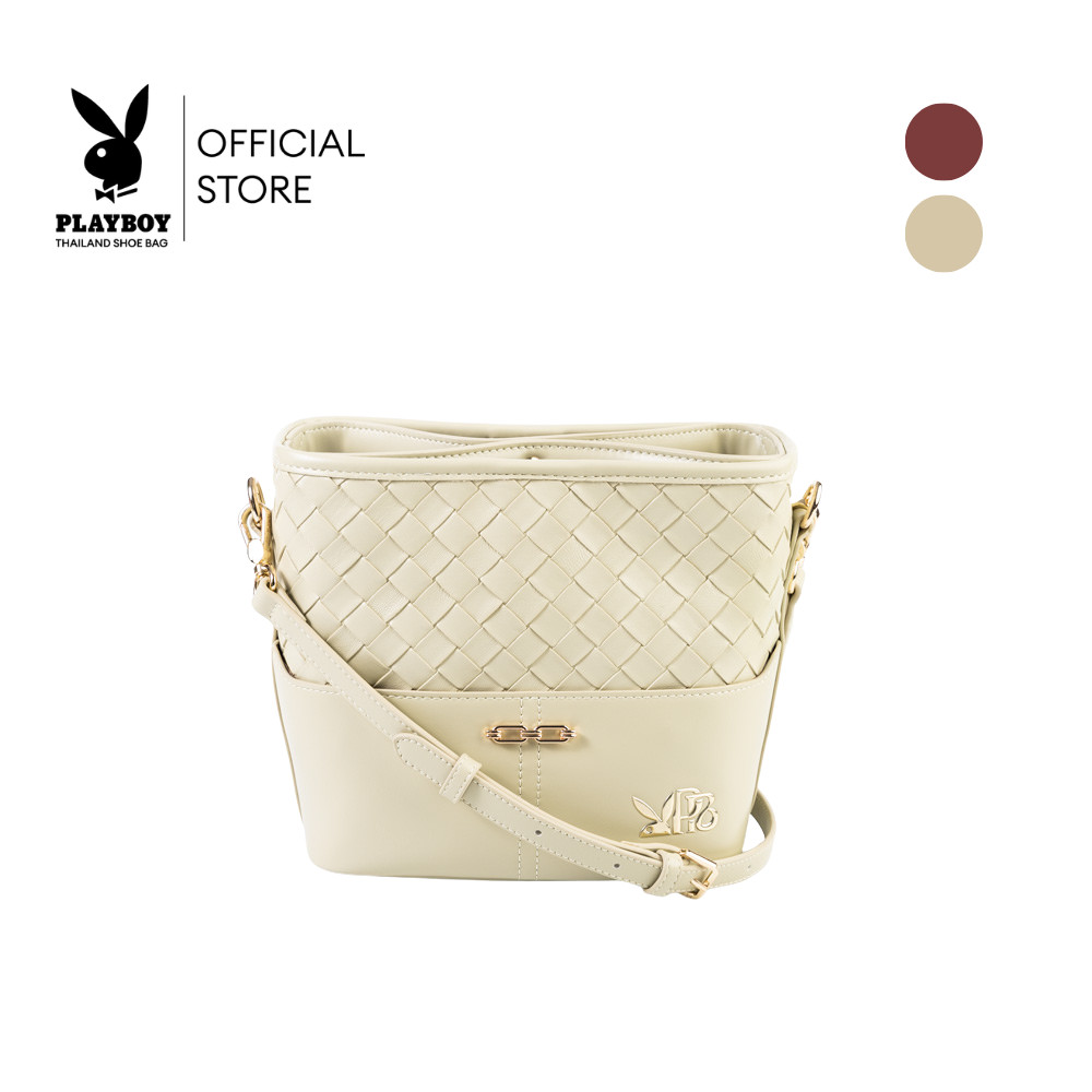 Playboy รุ่นMesh-ca Bucket Bag กระเป๋าสะพายข้าง รหัส ST-B262PB653 ดีไซน์ทรงถัง มี 2 สี