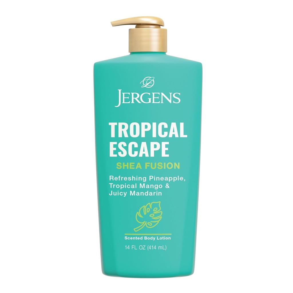 Jergens Shea Fusion Tropical Escape Body Lotion, Scented Lotion, Moisturizing Body Lotion ทําด้วยเชี