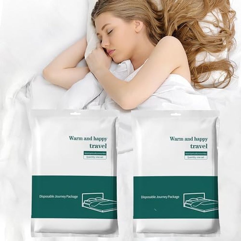 Nanaborn Disposable Bed Sheets for Travel 2 Pack Hotel Portable Bedspread Set for Business Trip Bedd