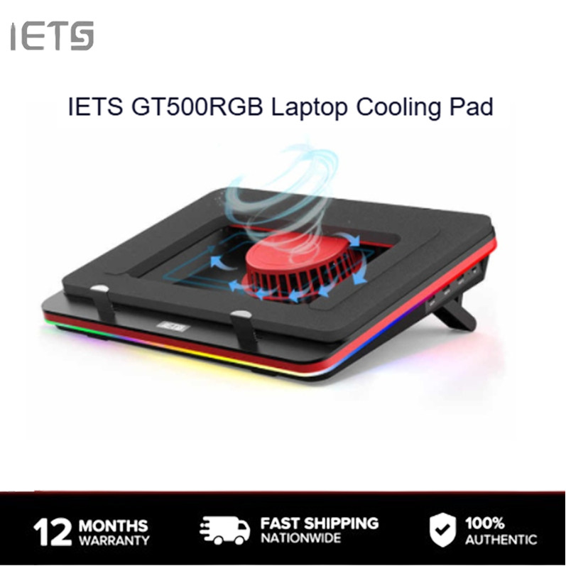 IETS GT500 พัดลมเทอร์โบทรงพลัง RGB แล็ปท็อป Cooling Pad แล็ปท็อปสําหรับเล่นเกม Cooling สําหรับ 13-17
