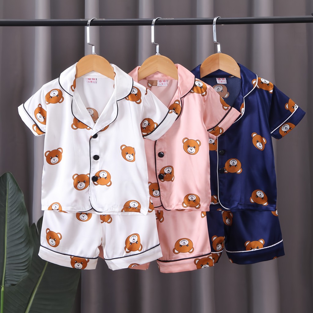 CHILDREN PAJAMAS ชุดเด็กคู่ชายหญิง ชุดเสื้อกางเกงเด็ก ชุดเด็กผ้าซาติน   ส่วนสูง 90-145 CM E009 ราคา ถูกที่สุด ดีลบีเคเค แกลเลอรีภาพที่ 7