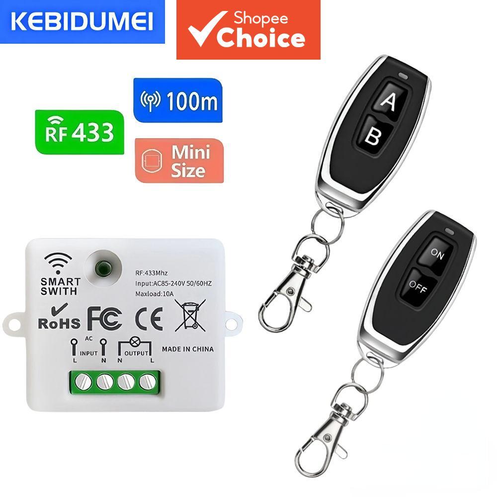AC 433MHz 110V 220V ไร้สาย RF รีโมทคอนโทรลสวิทช์ 1CH รีเลย์ตัวรับสัญญาณ ON OFF เครื่องส่งสัญญาณสําหรับหลอดไฟ Led DIY