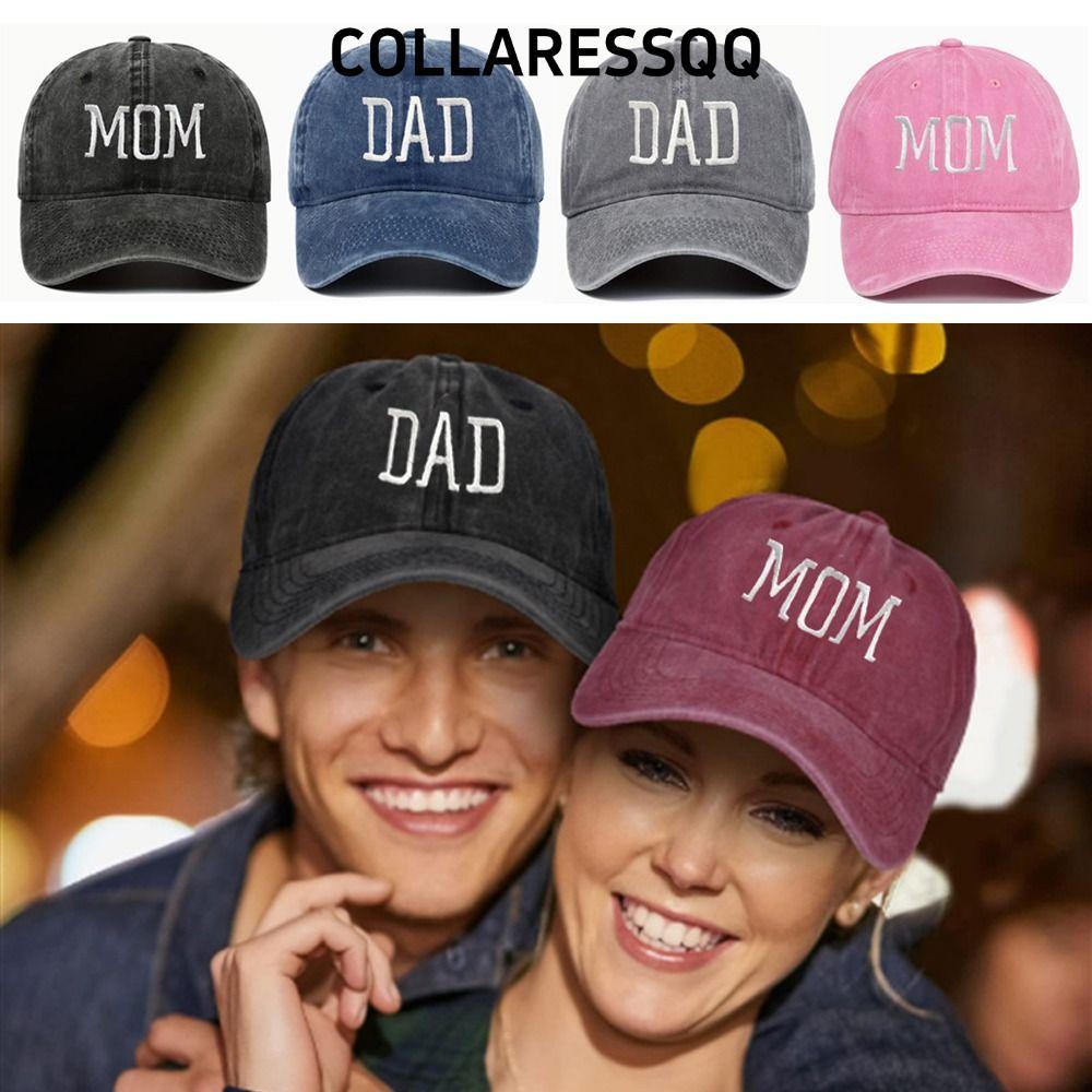 COLLARESSQQ DAD MOM เย็บปักถักร้อยเบสบอลหมวก, Visors ปรับ Distressed Faded หมวก, กีฬากลางแจ้ง Hiphop Vintage เบสบอลหมวก