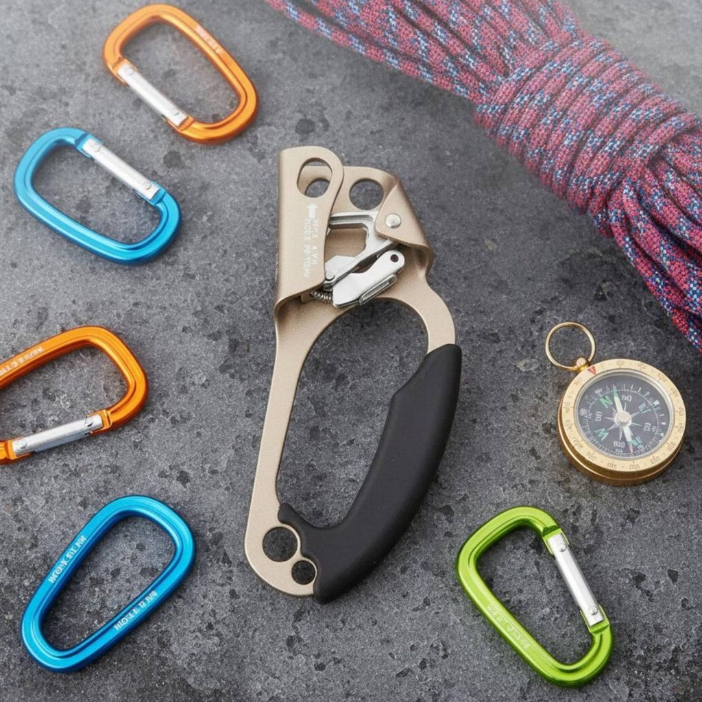 Ergonomic Grip Right Hand Ascender น้ําหนักเบา Mountaineering Hand Ascender Heavy Duty สําหรับ Caver