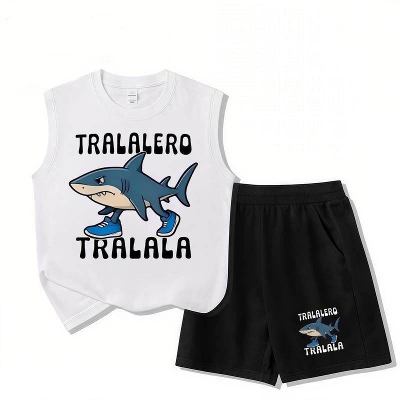[COD]（ชุดเสื้อกั๊กและกางเกงสั้นเด็ก）  เด็กเสื้อกั๊ก, เสื้อยืดถัง, สำหรับเด็กชายและเด็กหญิง, แขนกุด, สไตล์เกาหลี,  ชุดเด็