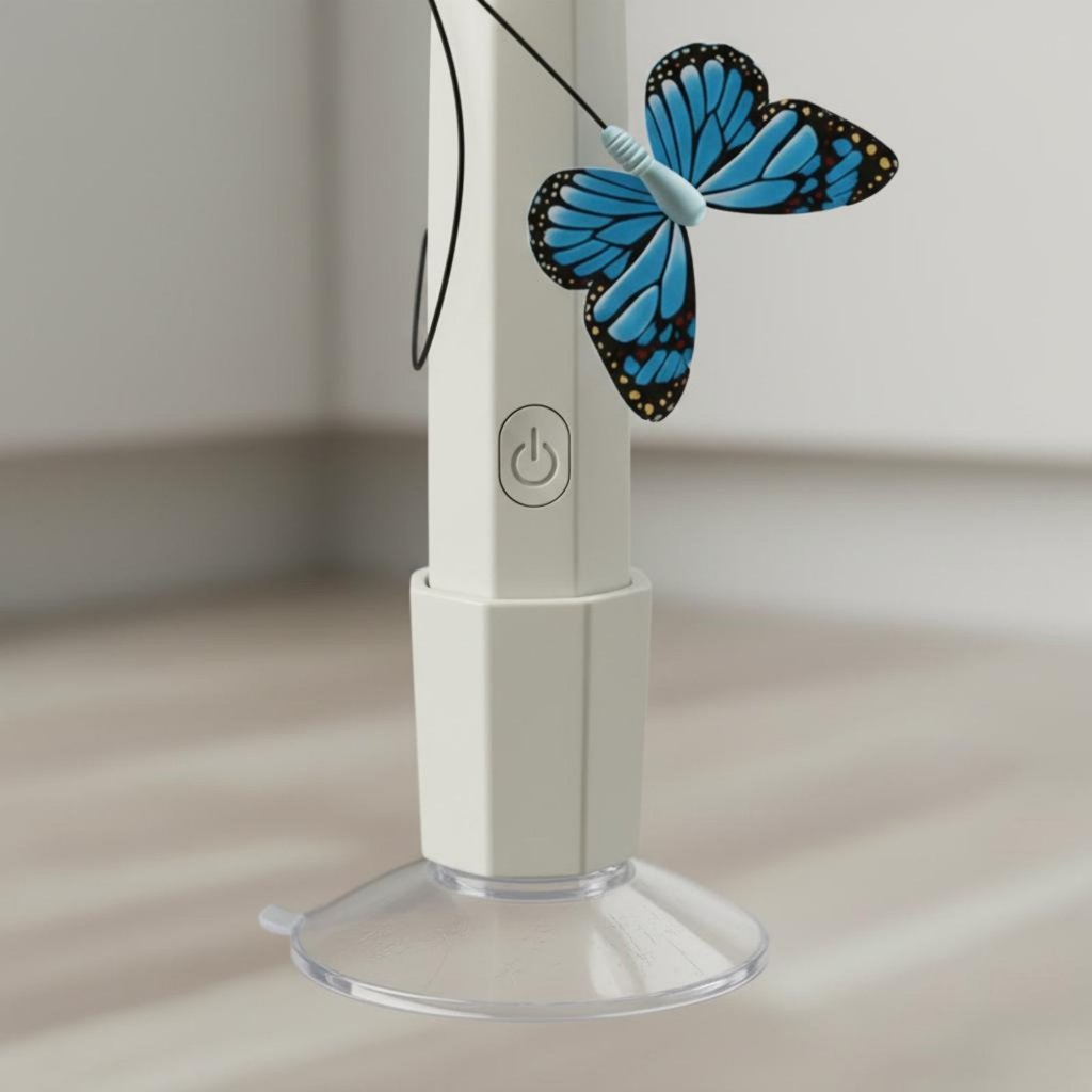 อัตโนมัติ Interactive Butterfly Feline ของเล่น Handsunattended ถ้วยดูด Feline Wand